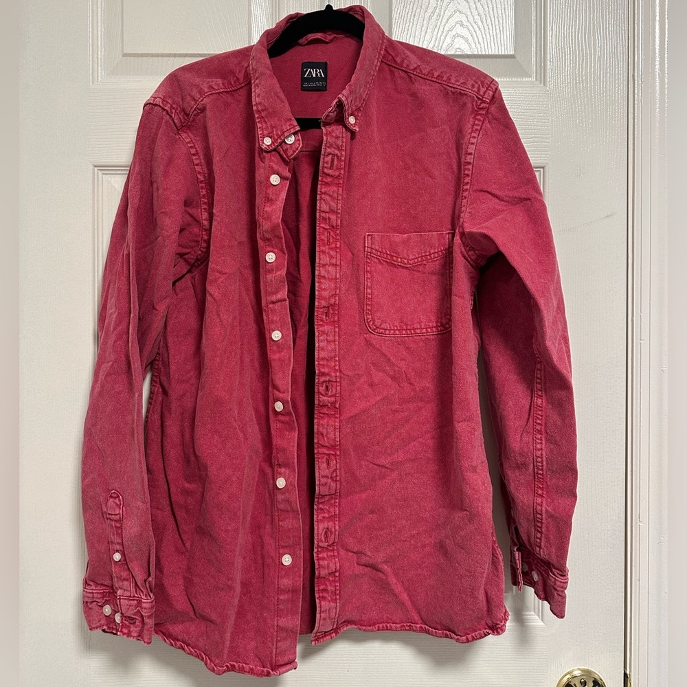 Zara Large Red Button-Up